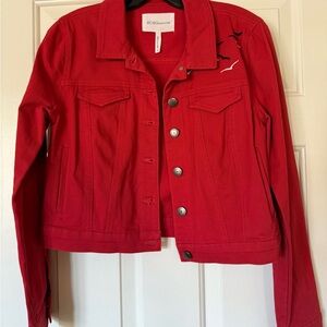BCBGeneration Red Denim Jacket